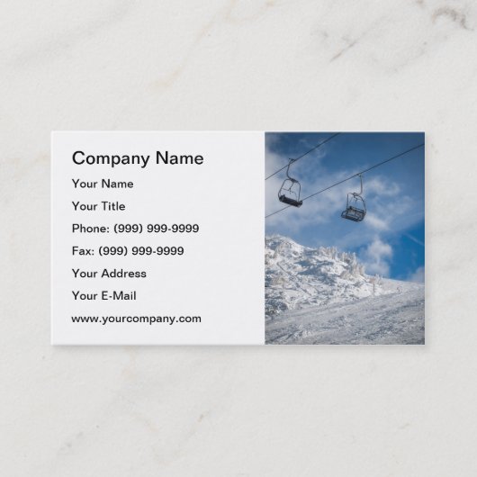 Carte De Visite Ascenseur de chaise de ski (Devant)