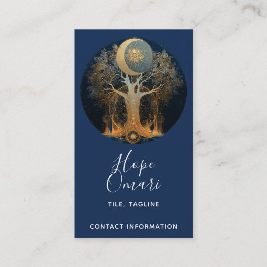 Carte De Visite Ascension au clair de lune | Conception de l'Arbre (Devant)
