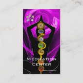 Carte De Visite ASCLEPIUS ROD 7 CHAKRAS YOGA LOTUS POSE violet (Dos)
