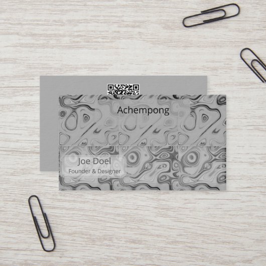 Carte De Visite Ash Gray Opulent Abstract Luxury Business Card  (Devant/Arrière en situation)