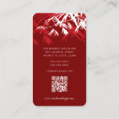 Carte De Visite Asiatique Zen Rouge Bambou Feuille moderne Orienta (Dos)