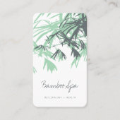 Carte De Visite Asiatique Zen Rouge Bambou Feuille moderne Orienta (Devant)