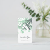 Carte De Visite Asiatique Zen Rouge Bambou Feuille moderne Orienta (Debout devant)