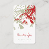 Carte De Visite Asiatique Zen Rouge Bambou Feuille moderne Orienta (Devant)
