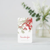 Carte De Visite Asiatique Zen Rouge Bambou Feuille moderne Orienta (Debout devant)