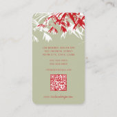 Carte De Visite Asiatique Zen Rouge Bambou Feuille moderne Orienta (Dos)