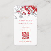 Carte De Visite Asiatique Zen Rouge Bambou Feuille moderne Orienta (Dos)