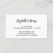 Carte De Visite Asie Floral blanc cerisier rouge (Dos)