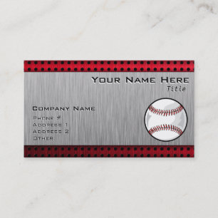 Carte De Visite Aspect aluminium brossé Baseball