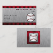 Carte De Visite Aspect aluminium brossé Baseball (Devant / Derrière)