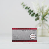 Carte De Visite Aspect aluminium brossé Baseball (Debout devant)