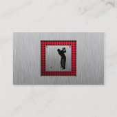 Carte De Visite Aspect aluminium brossé Golfer (Dos)