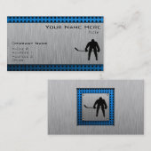 Carte De Visite Aspect aluminium brossé Hockey (Devant / Derrière)