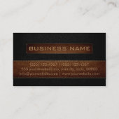 Carte De Visite Aspect Cuir Noir Professionnel (Dos)