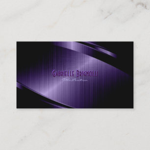 Carte De Visite Aspect d'aluminium brossé violet brillant