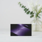 Carte De Visite Aspect d'aluminium brossé violet brillant (Debout devant)