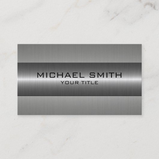 Carte De Visite Aspect en acier inoxydable (Devant)