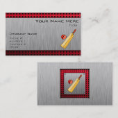 Carte De Visite Aspect métal brossé Cricket (Devant / Derrière)