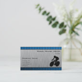 Carte De Visite Aspect métal brossé Cyclisme (Debout devant)