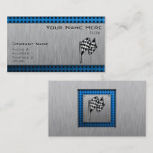 Carte De Visite Aspect métal brossé Drapeau de course (Devant / Derrière)