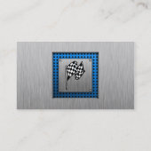 Carte De Visite Aspect métal brossé Drapeau de course (Dos)