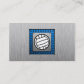 Carte De Visite Aspect métal brossé Volleyball (Dos)