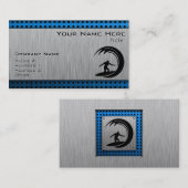 Carte De Visite Aspect métallique brossé Surf (Devant / Derrière)