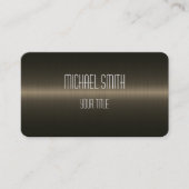 Carte De Visite Aspect métallique en acier inoxydable Brown foncé (Devant)