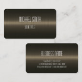Carte De Visite Aspect métallique en acier inoxydable Brown foncé (Devant / Derrière)