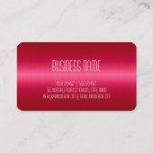 Carte De Visite Aspect métallique en acier inoxydable rose chaud (Dos)
