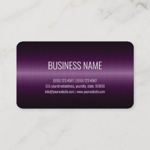 Carte De Visite Aspect métallique foncé violet en acier inoxydab