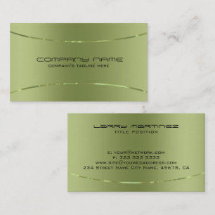 Carte De Visite Aspect moderne métal vert acier inoxydable