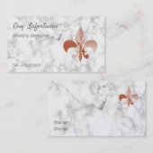 Carte De Visite Aspect or rose fleur-de-lis (Devant / Derrière)