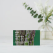 Carte De Visite Asperge fraîche sur l'arrière - plan vert (Debout devant)