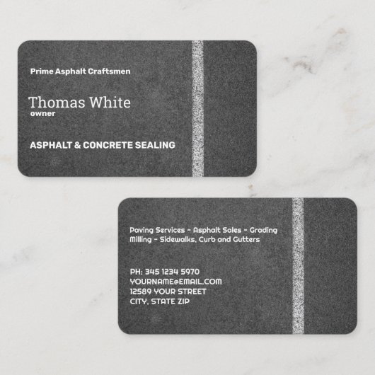 Carte De Visite Asphalte (Devant / Derrière)