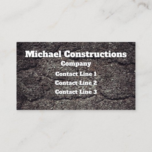 Carte De Visite Asphalte Concret Ouvrier de construction Monogramm (Dos)