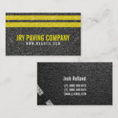 Carte De Visite Asphalte, pavage, construction, travaux routiers (Devant / Derrière)
