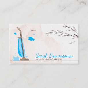 Carte De Visite Aspirateur Fleur Maison Bleue Nettoyage