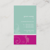 CARTE DE VISITE assez élégant vert menthe rose ver (Dos)