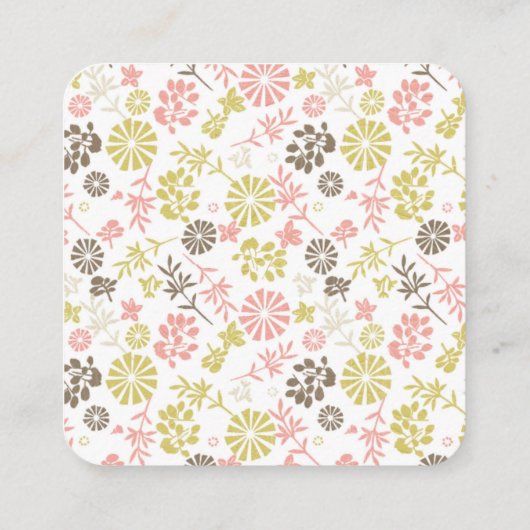 Carte de visite assez moderne de motif de fleur (Dos)