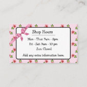 Carte de visite assez rose floral et d'arc (Dos)