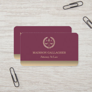 Carte De Visite Assiette de justice classique de procureur personn