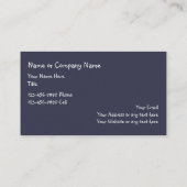 Carte De Visite Assiette pour animaux (Dos)