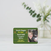 Carte De Visite Assiette professionnelle pour chien Walker (Debout devant)