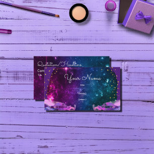 Carte De Visite Assiettes volantes violettes dans la galaxie artis