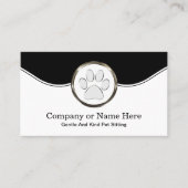 Carte de visite assis avec un animal de compagnie  (Devant)