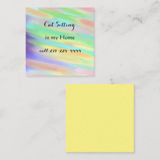 Carte de visite assis du chat (Devant / Derrière)