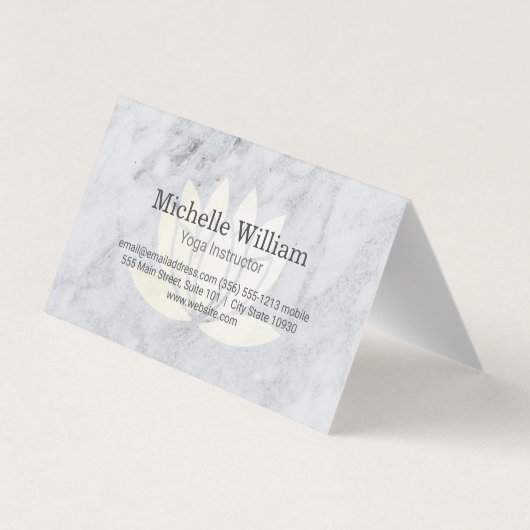 Carte De Visite Assis Lotus Mandala et marbre (Dos)