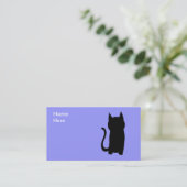 Carte De Visite Assis Noir Chat Silhouette. (Debout devant)