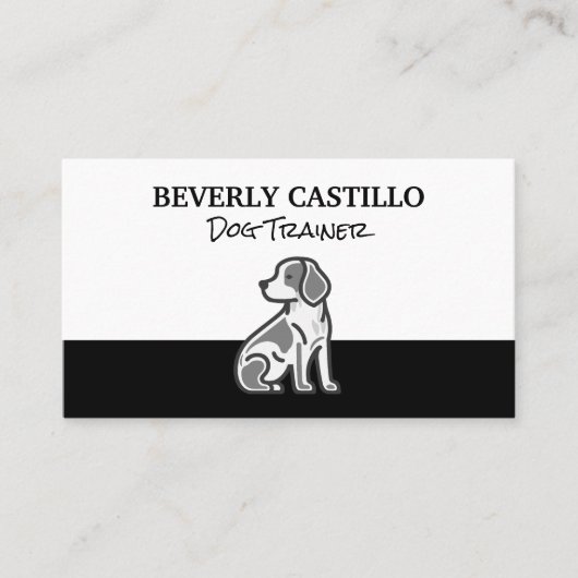 Carte De Visite Assis petit chien | Services animaux (Devant)
